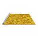 Sideview of Machine Washable Southwestern Yellow Country Rug, wshcon2533yw