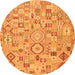 Square Southwestern Orange Country Rug, con2533org