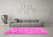 Machine Washable Southwestern Pink Country Rug in a Living Room, wshcon2533pnk