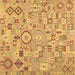 Square Southwestern Brown Country Rug, con2533brn