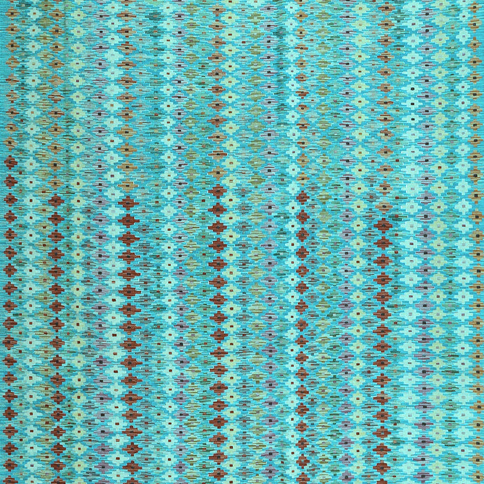 Machine Washable Southwestern Light Blue Country Rug, wshcon2534lblu