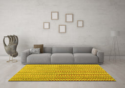 Machine Washable Southwestern Yellow Country Rug in a Living Room, wshcon2534yw