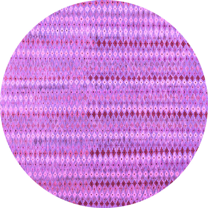 Round Machine Washable Southwestern Purple Country Area Rugs, wshcon2534pur