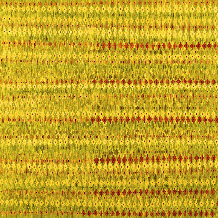 Square Machine Washable Southwestern Yellow Country Rug, wshcon2534yw