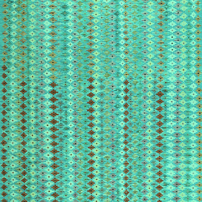 Machine Washable Southwestern Turquoise Country Area Rugs, wshcon2534turq