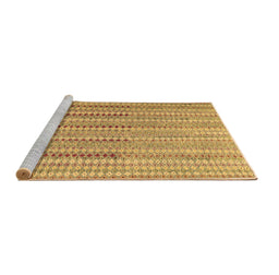 Sideview of Machine Washable Southwestern Brown Country Rug, wshcon2534brn