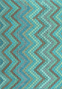 Southwestern Light Blue Country Rug, con2535lblu