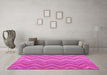 Machine Washable Southwestern Pink Country Rug in a Living Room, wshcon2535pnk