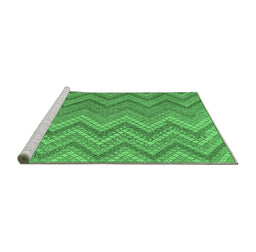 Sideview of Machine Washable Southwestern Emerald Green Country Area Rugs, wshcon2535emgrn