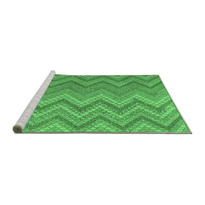 Sideview of Machine Washable Southwestern Emerald Green Country Area Rugs, wshcon2535emgrn