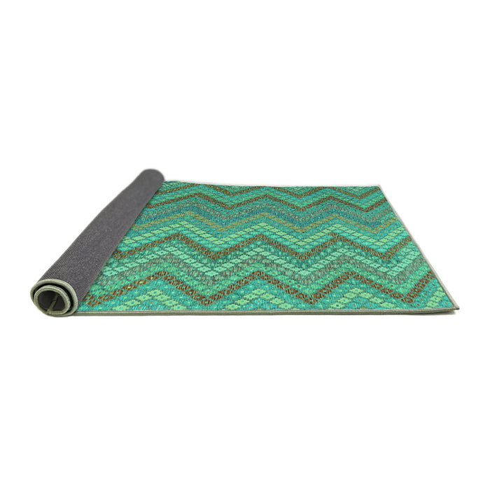 Sideview of Southwestern Turquoise Country Rug, con2535turq