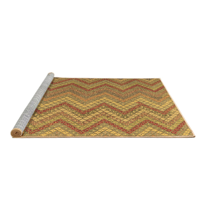 Sideview of Machine Washable Southwestern Brown Country Rug, wshcon2535brn