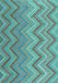 Machine Washable Southwestern Light Blue Country Rug, wshcon2535lblu