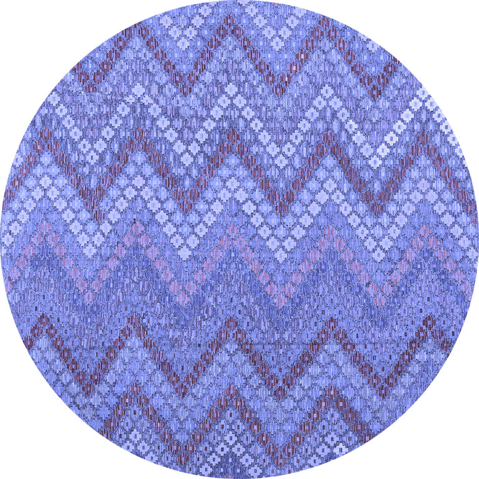 Round Southwestern Blue Country Rug, con2535blu