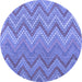 Round Southwestern Blue Country Rug, con2535blu