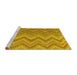 Sideview of Machine Washable Southwestern Yellow Country Rug, wshcon2535yw