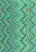 Machine Washable Southwestern Turquoise Country Area Rugs, wshcon2535turq