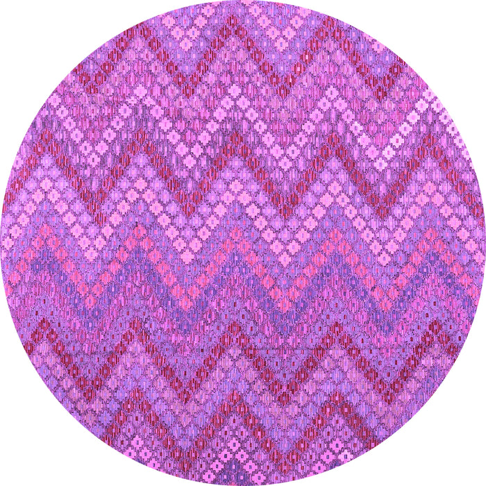 Round Machine Washable Southwestern Purple Country Area Rugs, wshcon2535pur