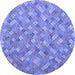 Round Southwestern Blue Country Rug, con2536blu