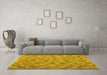 Machine Washable Southwestern Yellow Country Rug in a Living Room, wshcon2536yw