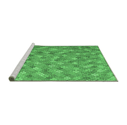 Sideview of Machine Washable Southwestern Emerald Green Country Area Rugs, wshcon2536emgrn