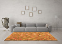 Machine Washable Southwestern Orange Country Rug, wshcon2536org