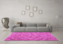 Machine Washable Southwestern Pink Country Rug in a Living Room, wshcon2536pnk