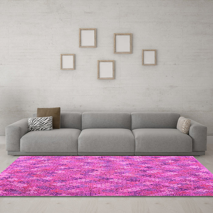 Machine Washable Southwestern Pink Country Rug in a Living Room, wshcon2536pnk