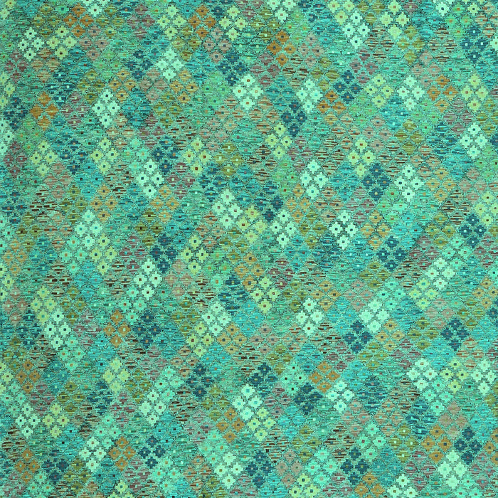 Machine Washable Southwestern Turquoise Country Area Rugs, wshcon2536turq