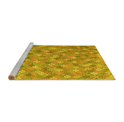 Sideview of Machine Washable Southwestern Yellow Country Rug, wshcon2536yw