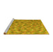 Sideview of Machine Washable Southwestern Yellow Country Rug, wshcon2536yw
