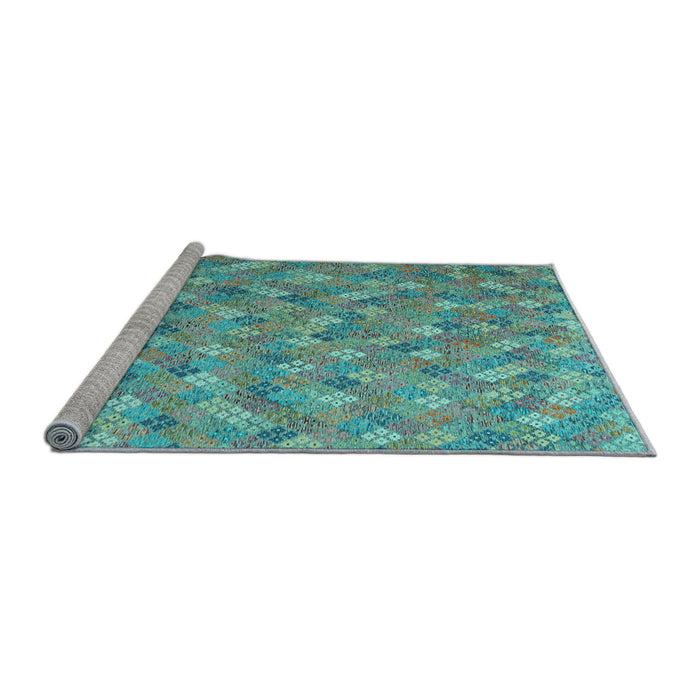 Sideview of Machine Washable Southwestern Light Blue Country Rug, wshcon2536lblu