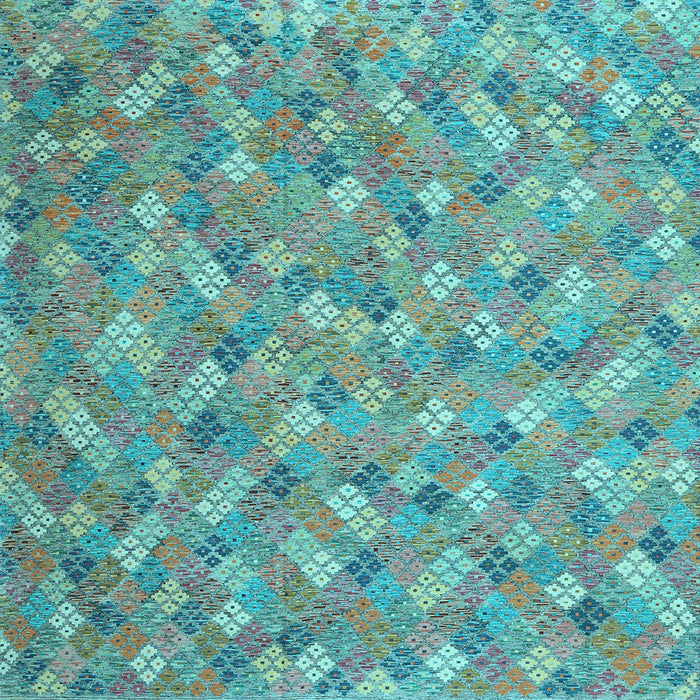Square Machine Washable Southwestern Light Blue Country Rug, wshcon2536lblu