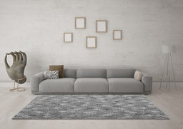 Machine Washable Southwestern Gray Country Rug in a Living Room,, wshcon2536gry