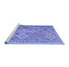 Sideview of Machine Washable Abstract Blue Contemporary Rug, wshcon2537blu