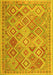 Machine Washable Abstract Yellow Contemporary Rug, wshcon2537yw