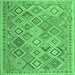 Square Abstract Emerald Green Contemporary Rug, con2537emgrn