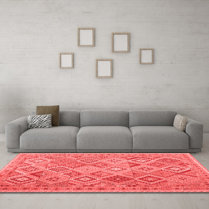 Contemporary Red Washable Rugs