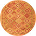 Square Abstract Orange Contemporary Rug, con2537org