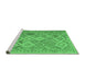 Sideview of Machine Washable Abstract Emerald Green Contemporary Area Rugs, wshcon2537emgrn