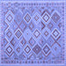 Square Abstract Blue Contemporary Rug, con2537blu