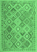 Machine Washable Abstract Emerald Green Contemporary Area Rugs, wshcon2537emgrn