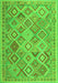 Serging Thickness of Machine Washable Abstract Green Contemporary Area Rugs, wshcon2537grn