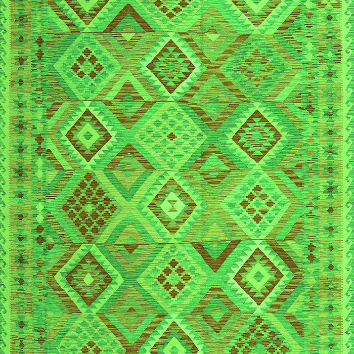 Serging Thickness of Machine Washable Abstract Green Contemporary Area Rugs, wshcon2537grn