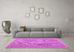 Machine Washable Abstract Purple Contemporary Area Rugs in a Living Room, wshcon2537pur