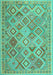 Machine Washable Abstract Turquoise Contemporary Area Rugs, wshcon2537turq