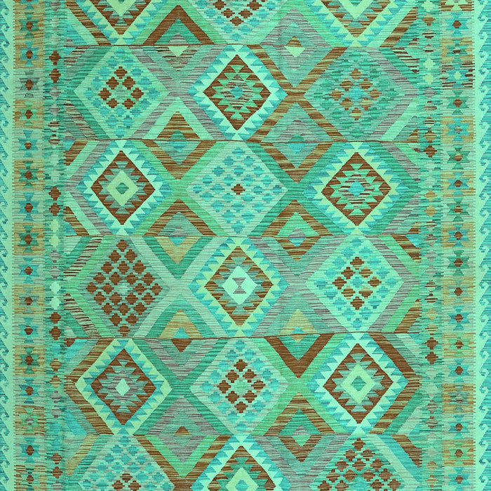 Machine Washable Abstract Turquoise Contemporary Area Rugs, wshcon2537turq