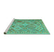 Sideview of Machine Washable Abstract Turquoise Contemporary Area Rugs, wshcon2537turq