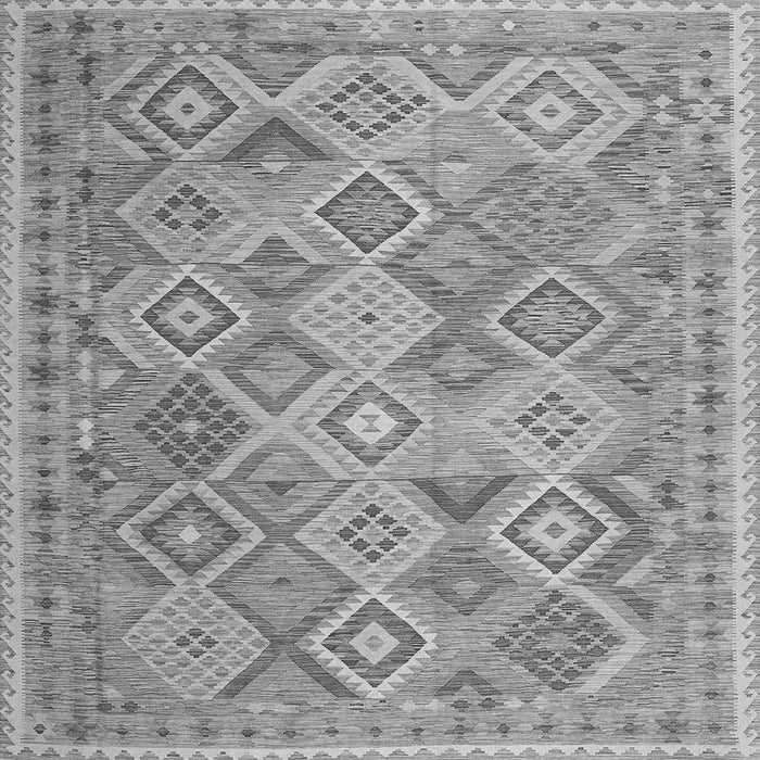 Round Machine Washable Abstract Gray Contemporary Rug, wshcon2537gry