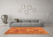 Machine Washable Southwestern Orange Country Area Rugs in a Living Room, wshcon2538org